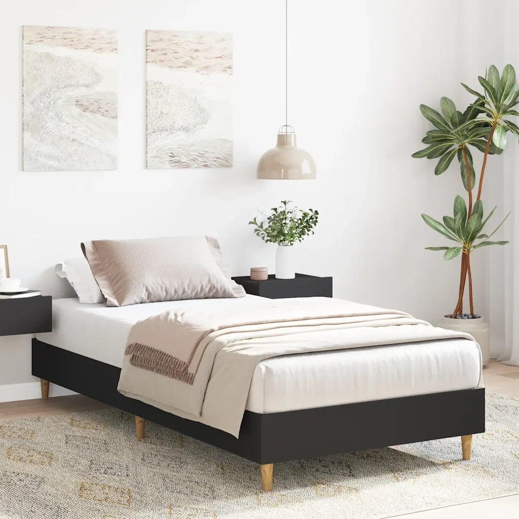 Giroletto senza Materasso Nero 90x200 cm in Legno Multistrato 861049