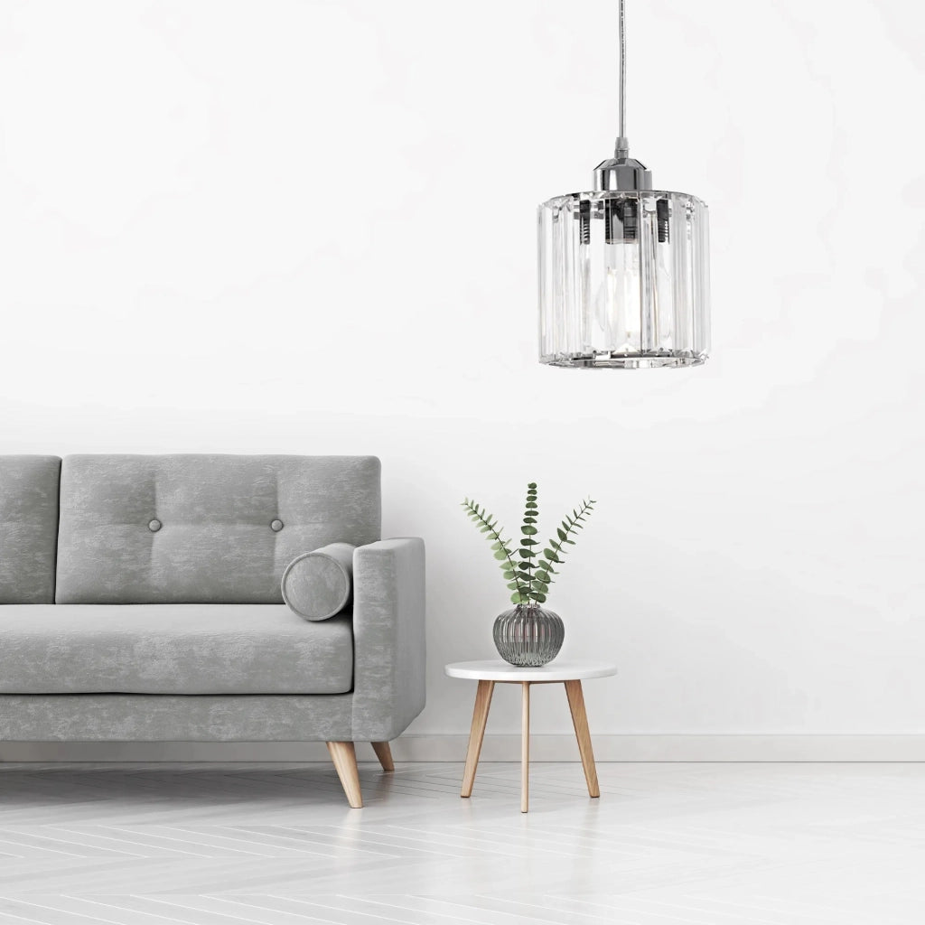 Lampada Da Soffitto Cristallo Argento APP508-1CP