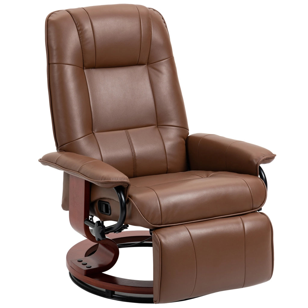 Poltrona Relax Reclinabile 360¡ã Girevole ¨C Zephmum ¨C Pelle Sintetica Marrone