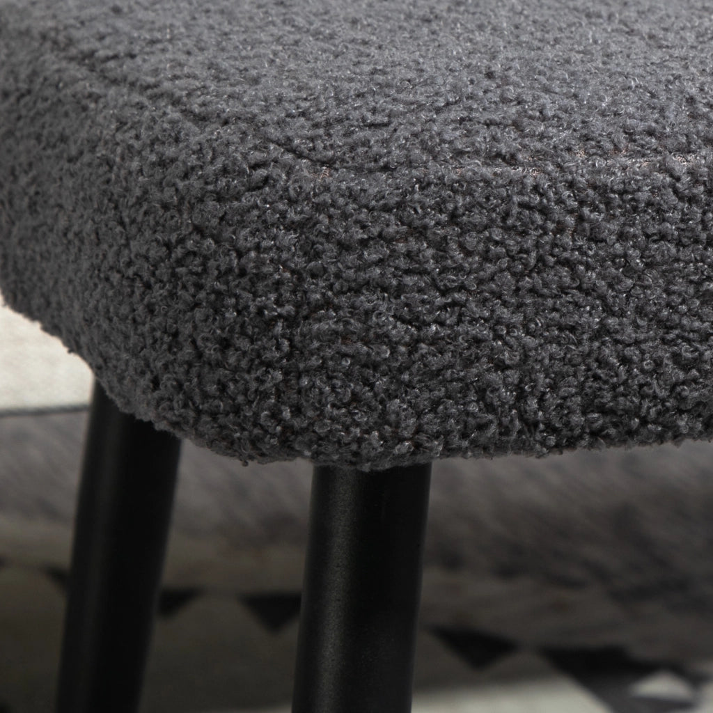 Pouf poggiapiedi imbottito ¨C Xylo ¨C tessuto effetto cashmere grigio scuro 42x42x44 cm