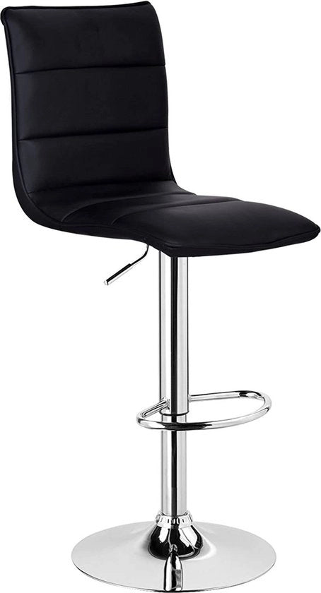 Banco Industriale con schienale - Set di 2 - Sedia con schienale e bracciolo - Sedia da cucina - Regolabile in altezza - Pelle sintetica