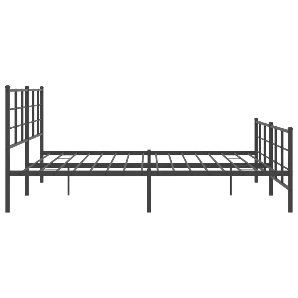Giroletto con Testiera e Pediera-Struttura Letto Metallo Nero 193x203 cm 630964