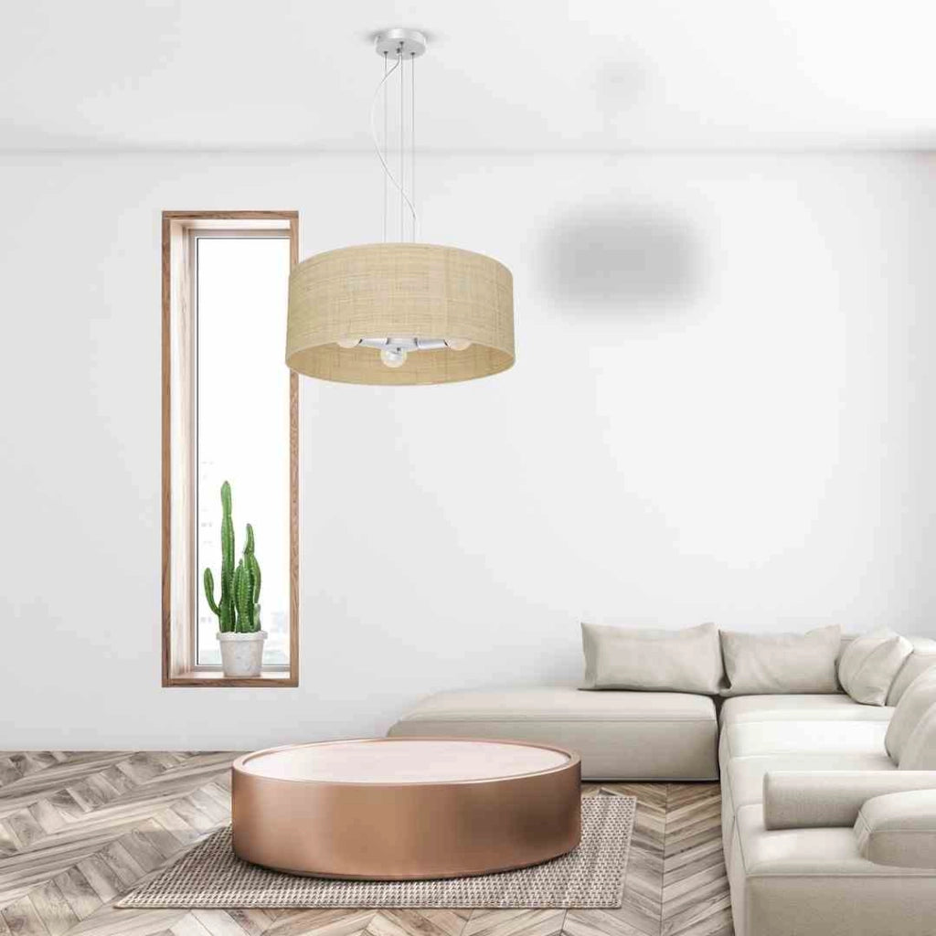 Lampadario sospensione Milagro Marshall MLP7490 Ø50 rattan