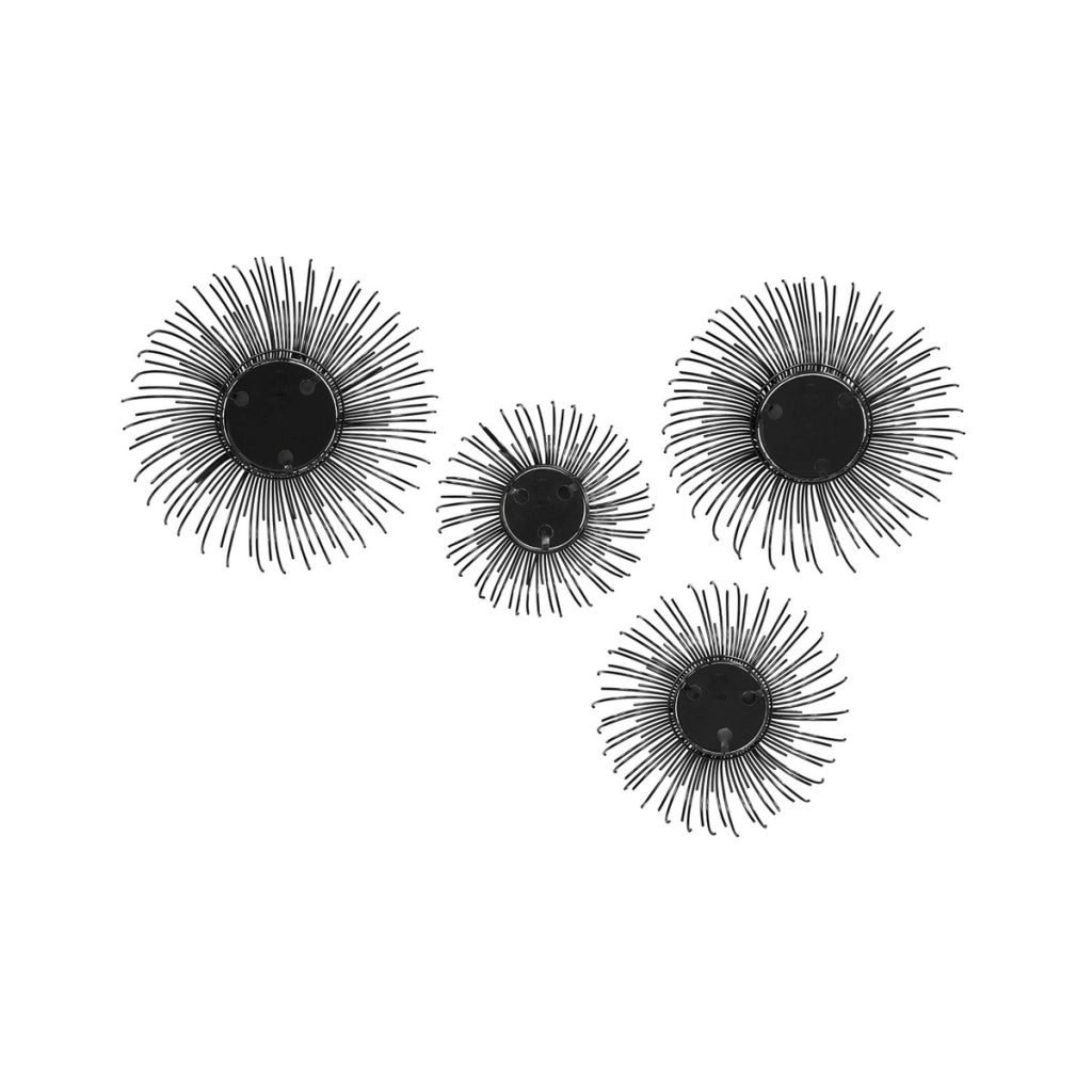 Set di 4 Specchi da Parete Duke Design a Raggiera Nero
