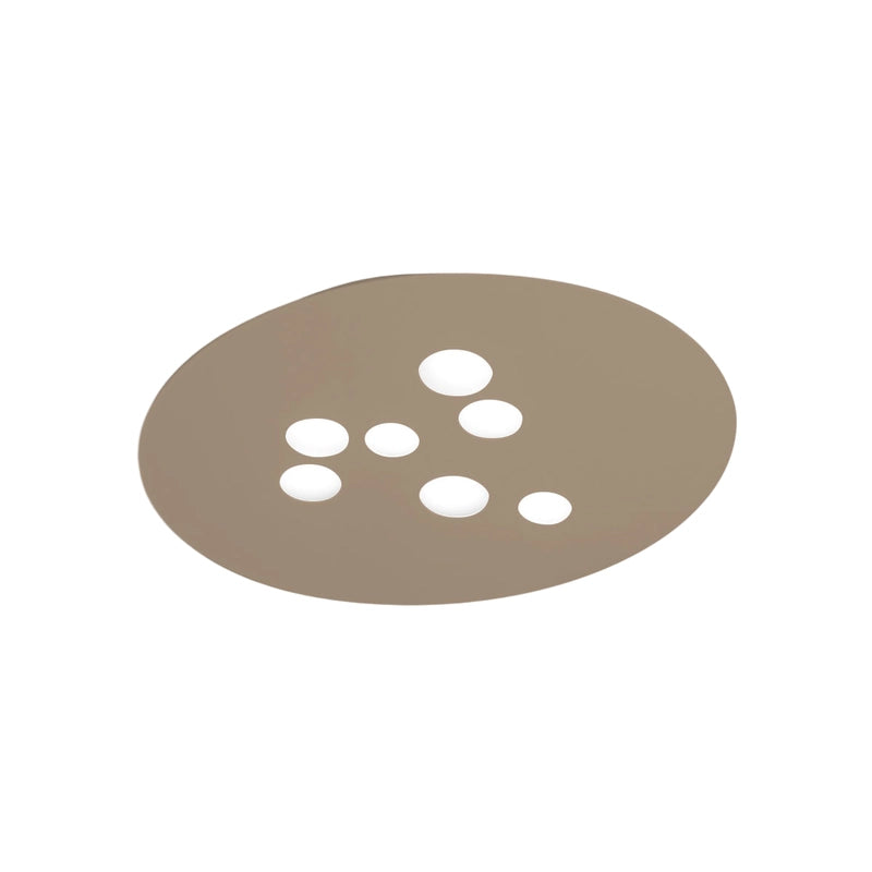 Plafoniera Luna in metallo tortora 72,5x60cm, 7 luci GX53 max 7x8W, IP20, design moderno rotondo, lampadine escluse