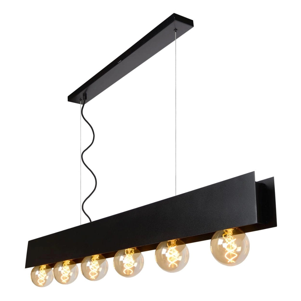 Lampadario Lucide Surtus nero 6xE27 60W 30474/06/30