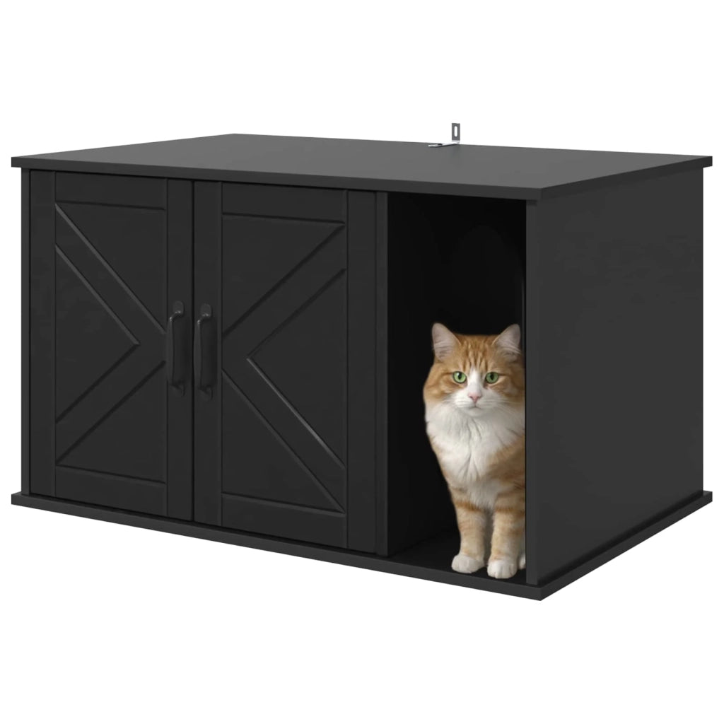 Casa per Gatti Nero 85 x 55 x 50 cm Legno multistrato
