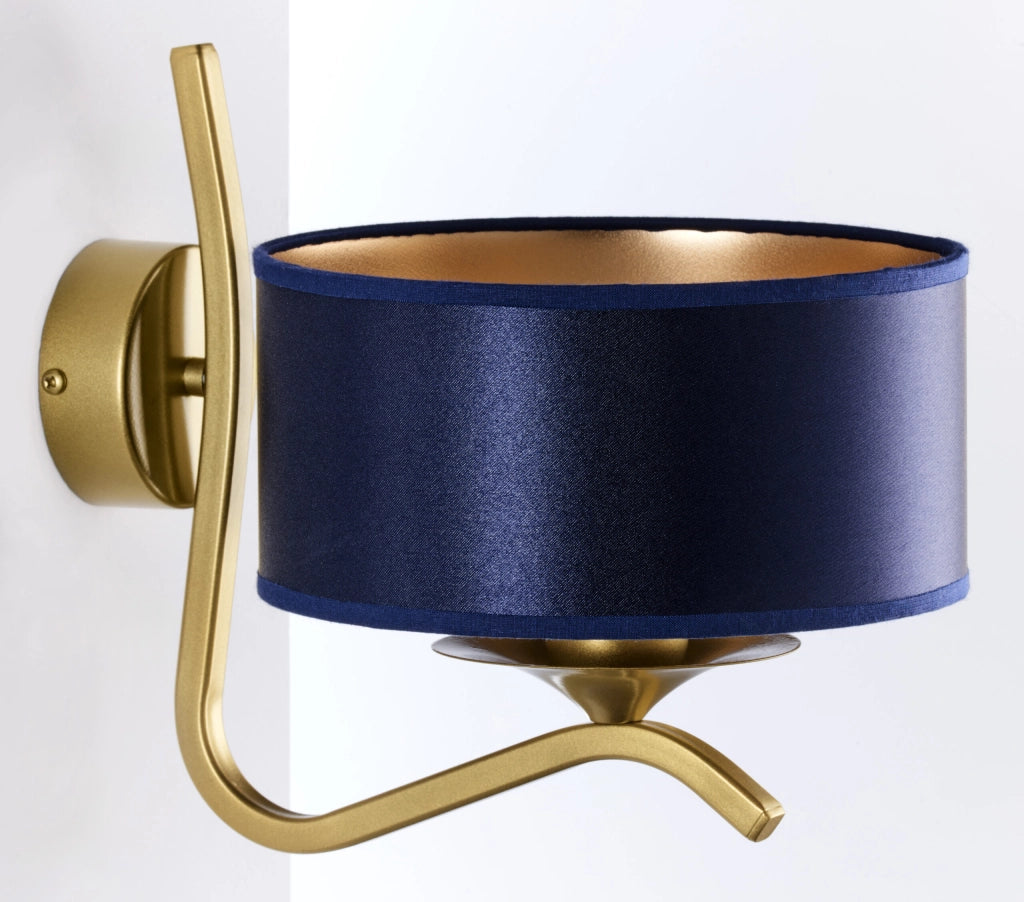 Applique parete decorativa oro lucido blu E27 15W Jupiter
