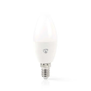 Collegare lampadina Wi-Fi LED RGB 4,9W 470lm E14 forma di candela di plastica Bianco Nedis