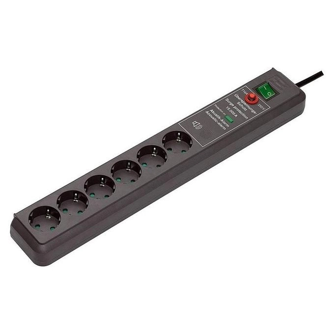 Brennenstuhl 1159540376 Secure-Tec Presa Multipla con Protezione da Sovratensione 6 Prese 3 m Cavo H05VV-F 3G1,5 colore Antracite