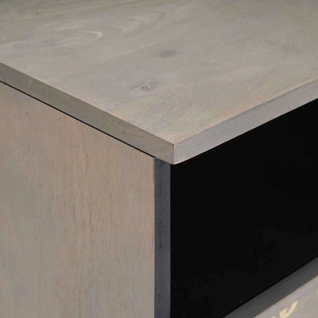 Mobile TV-Credenza TV-Console TV Grigio 80 x 33 x 46 cm Legno di mango massello 106091