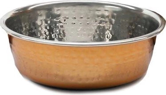 Fustino per cibo e acqua in legno di rosa 16,5 CM 940 ML con martellata di hamerslag