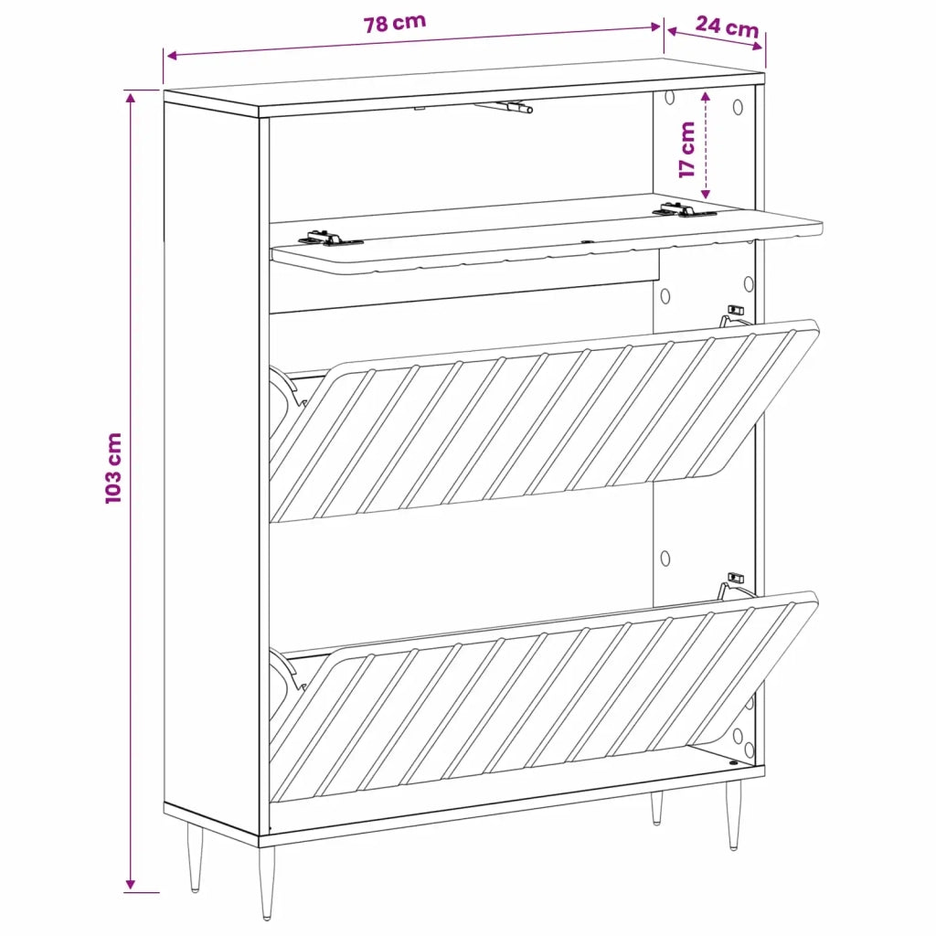 Mobile per scarpe ZWOLLE 78 x 24 x 103 cm Legno ingegnerizzato 896443