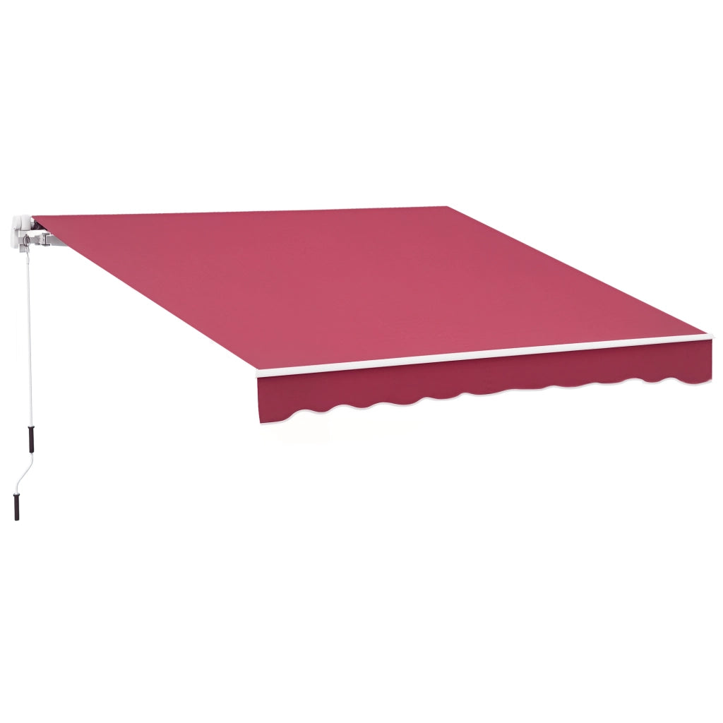 Toldo Manuale per Balcone Patio ¨C zephmum ¨C 395x245 cm Aluminio Poliestere Anti-UV Rosso
