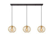 Lampada a sospensione a barra Danza Lucide ottone 3xE27