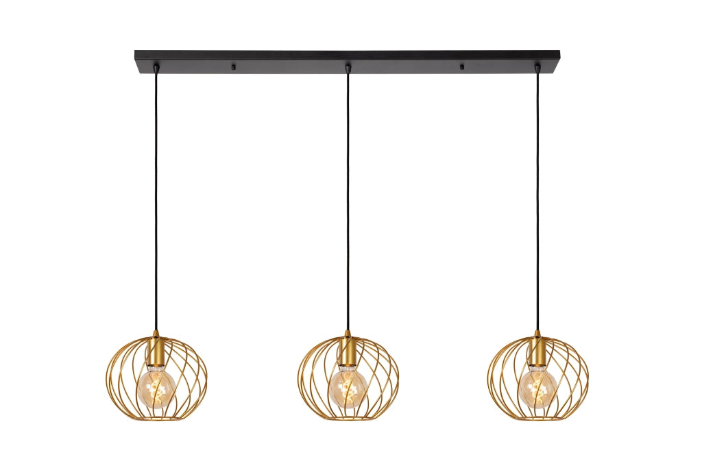 Lampada a sospensione a barra Danza Lucide ottone 3xE27