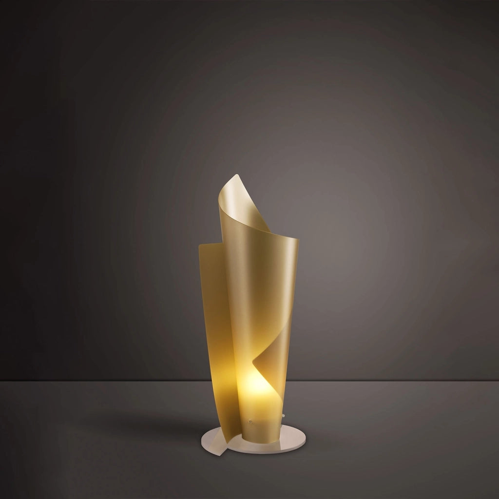 Lampada Da Scrivania Moderna Vela Polilux ® New Gold E Metallo 1 Luce E27