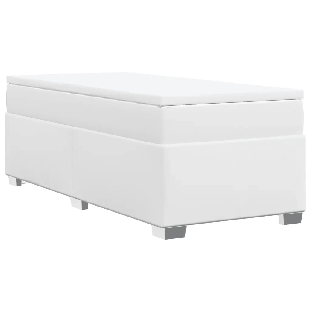 Giroletto a Molle con Materasso Bianco 80x200 cm in Similpelle