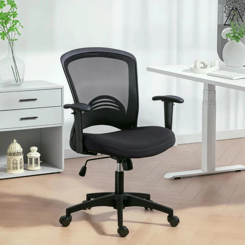 SEDIA DA UFFICIO TRASPIRANTE E RECLINABILE AD ALTEZZA REGOLABILE, IN TESSUTO A RETE, 65X59X92.5-102.5 CM, NERO