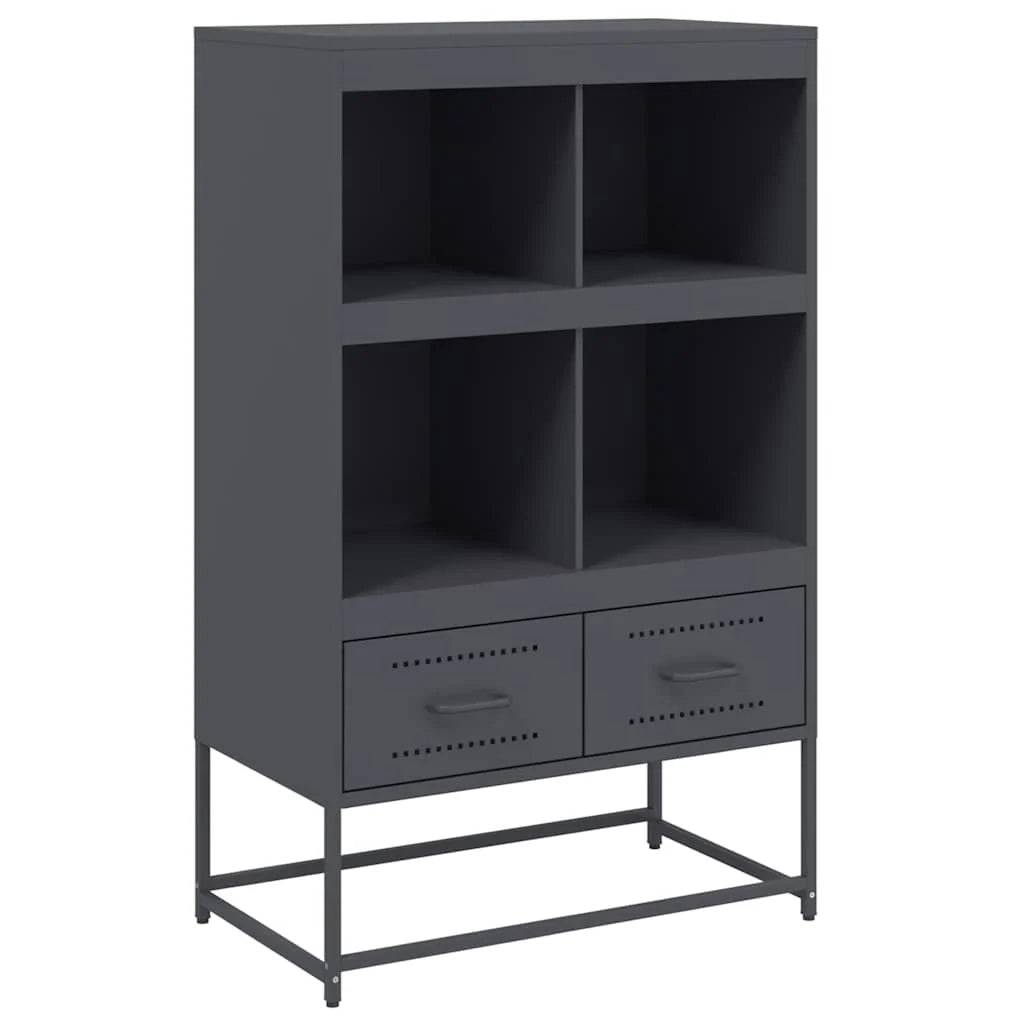 Buffet credenza cassettiera mobiletto mobile contenitore organizer cucina soggiorno salotto alto 68 x 39 x 111,5 cm acciaio antracite 02_0032209