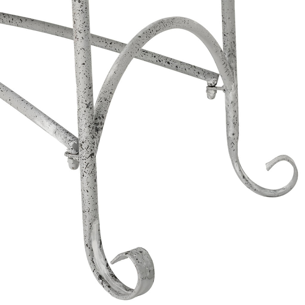 Tavolino in metallo 120,65x56,52x52,07h cm grigio