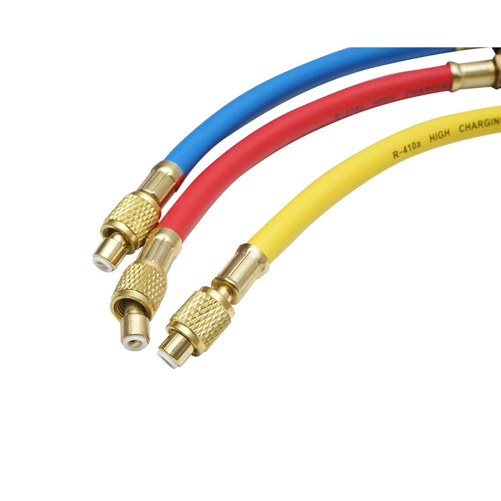 Set di tubi flessibili con rubinetto da 180 cm, 3 colori, per la ricarica del freon R-410a