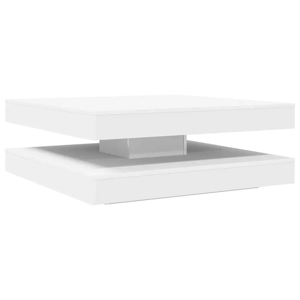 Tavolino da Caffè Girevole a 360 Gradi Bianco 90x90x34,5 cm 3321351