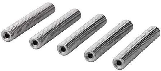 Set di tubi in acciaio inossidabile - M6 - con guaina PTFE - 5 pezzi - filamento 1,75 mm - lunghezza 40 mm - per utilizzo con estrusore