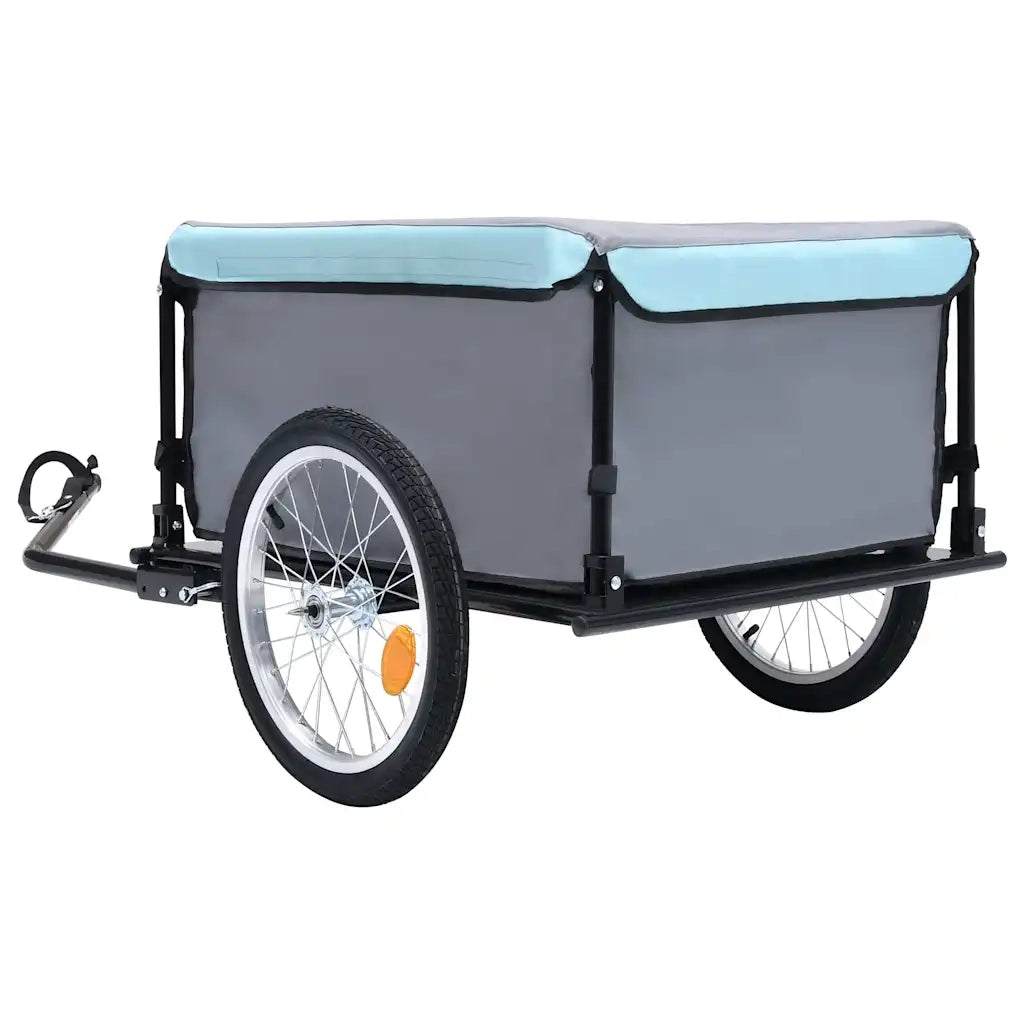 Rimorchio da Bici Grigio e Blu 65 kg 92589