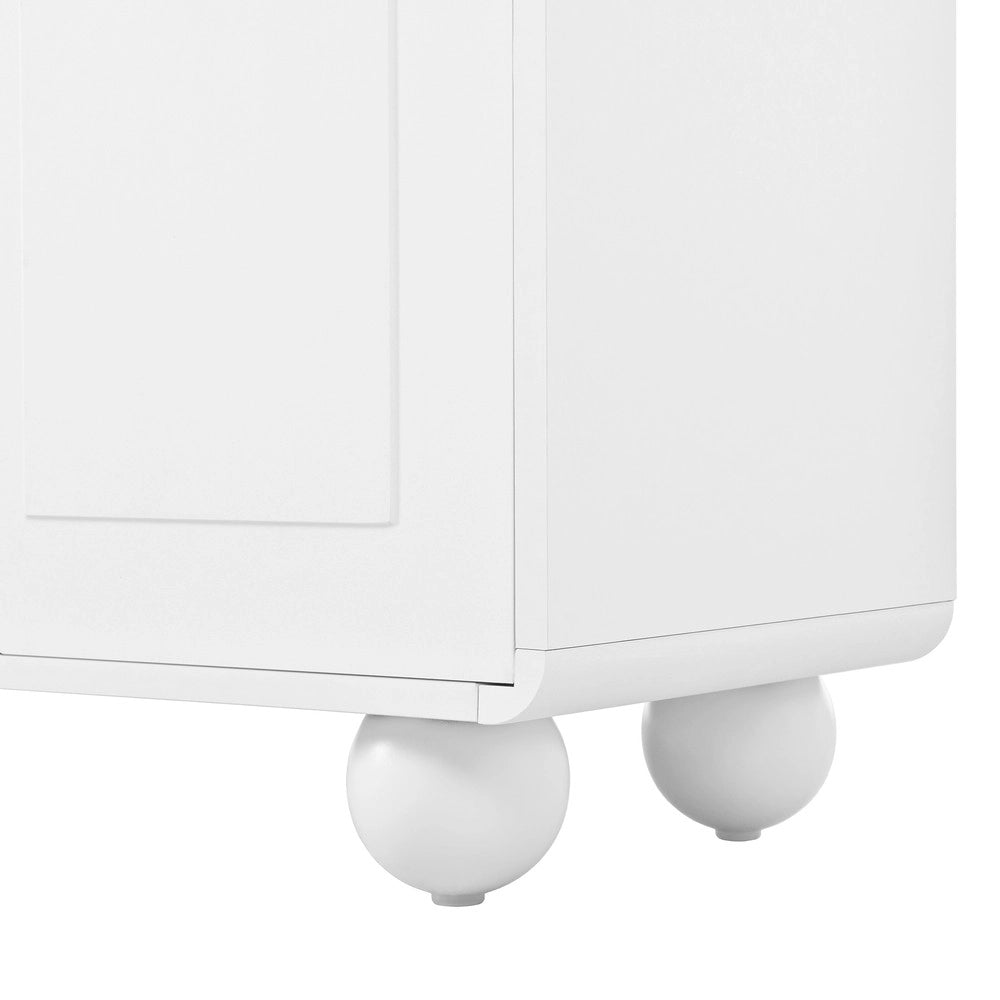 Credenza Soggiorno con Ante Curve ¨C MINIMAL ¨C Truciolato e MDF, Gambe in Metallo