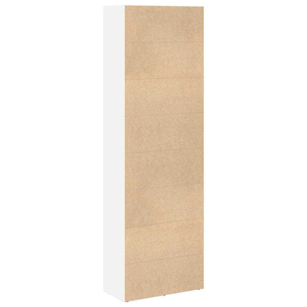 Libreria-Scaffale per Libri-Mobile di Stoccaggio Bianca 60x30x189 cm in Legno Multistrato
