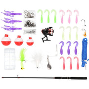 Set Pescatore Completo di Canna da Pesca 165cm Mulinello Classe 20 Lenza Avvolta