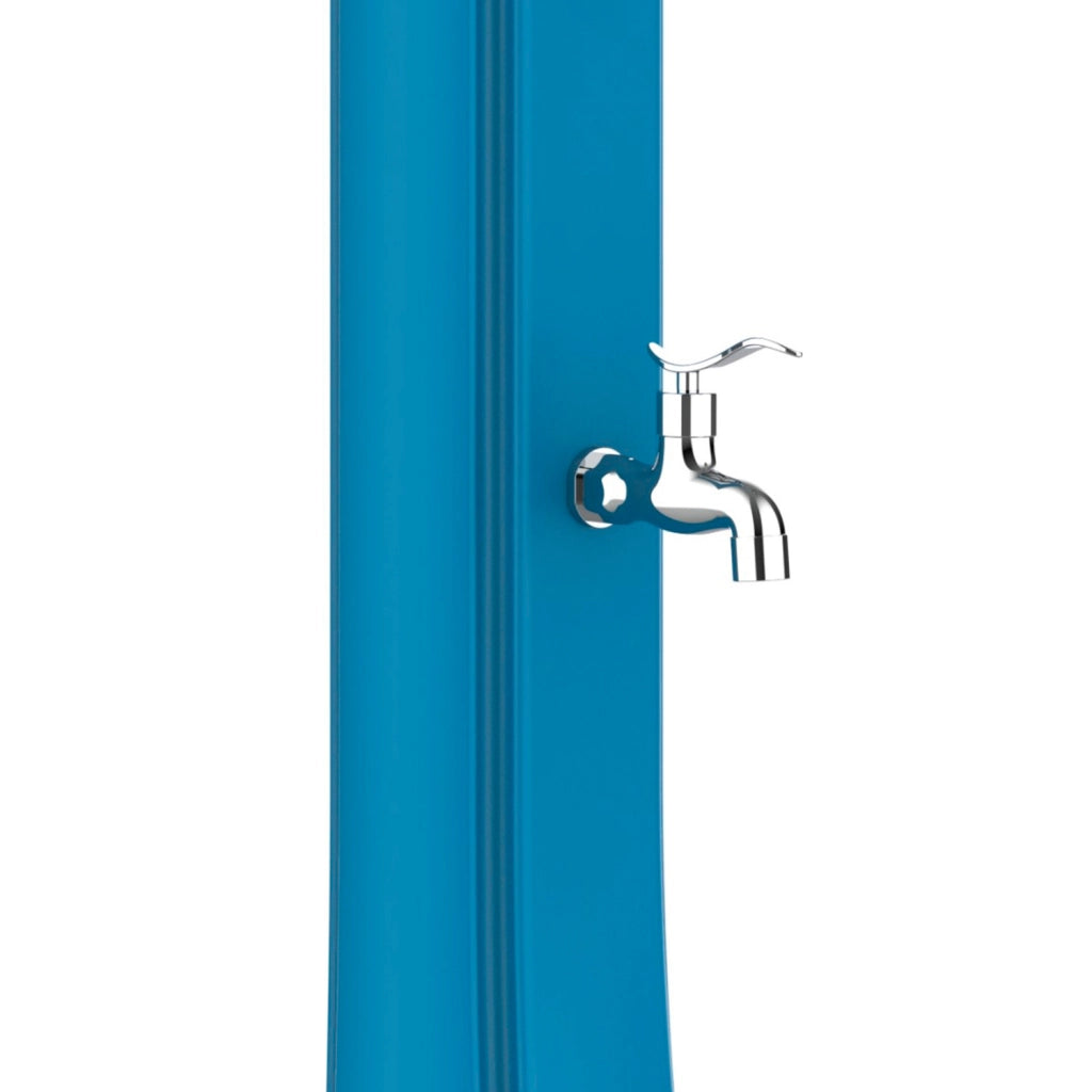 Starmatrix Doccia Solare Curva In Polietilene Da 40 Litri Con Lavapiedi h 226 Cm Blu Soffione Rotondo Cm Serbatoio 40 Litri Con Lavapiedi Doccia Rio Xxl