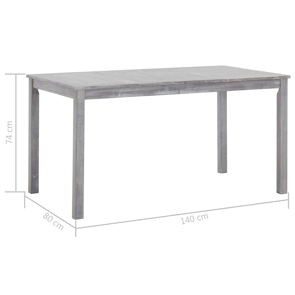 Set Pranzo da Giardino 7 pz Grigio Slavato in Massello d'Acacia cod mxl 74455