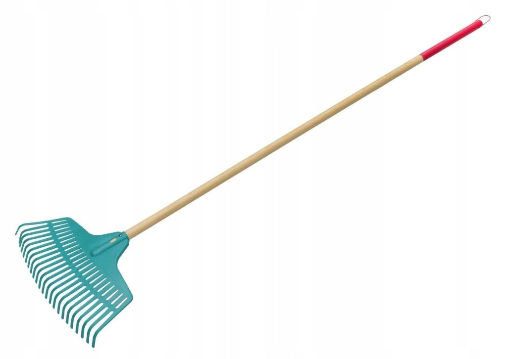 Rastrello per foglie KADAX con manico in legno, 170 cm, universale.