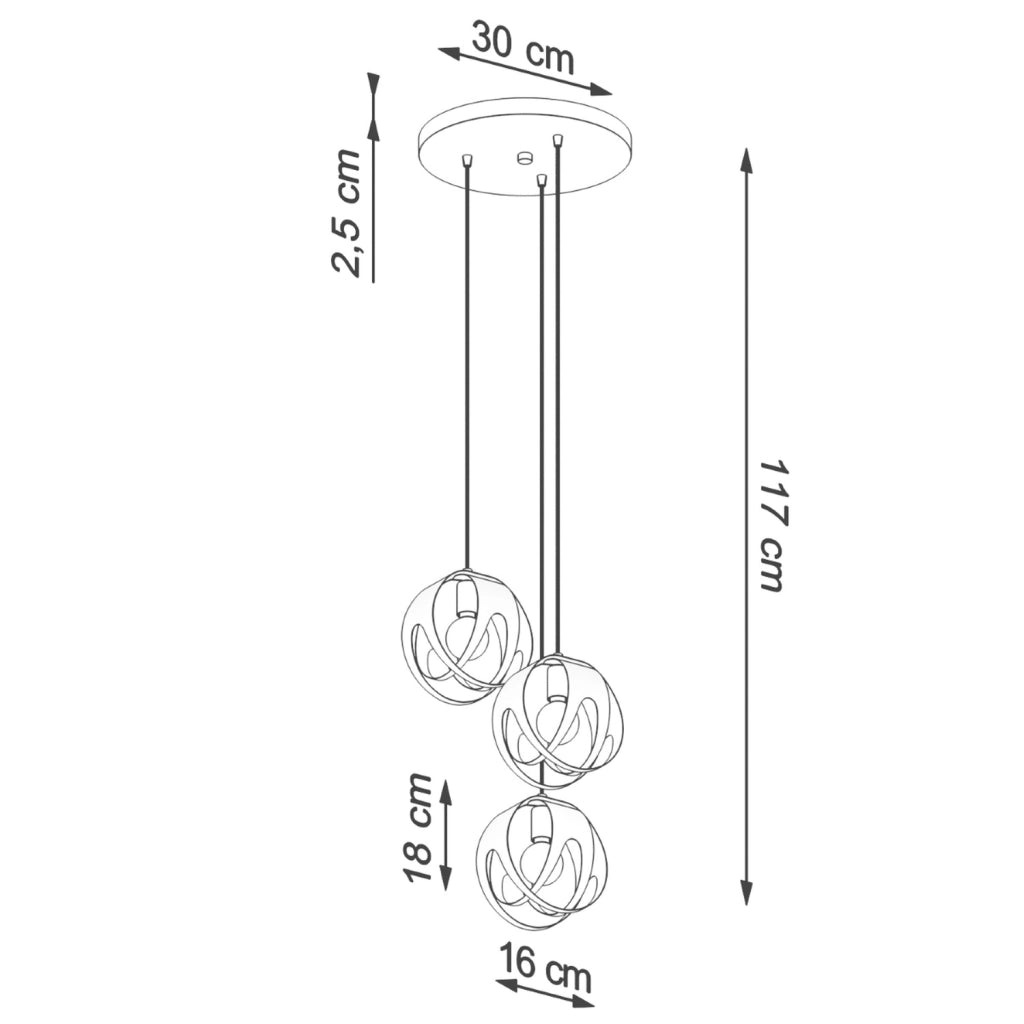 Lampadario sospeso rotondo bianco FINARA Pure Lume 3xE27