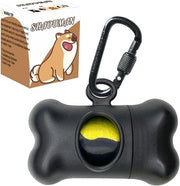 Zaino per cane con Sacchetti verdi - Chiave per cavo - 3 Accessori per passeggiate con cane senza mani - 1 Supporto - 15 Sacchetti - Nero