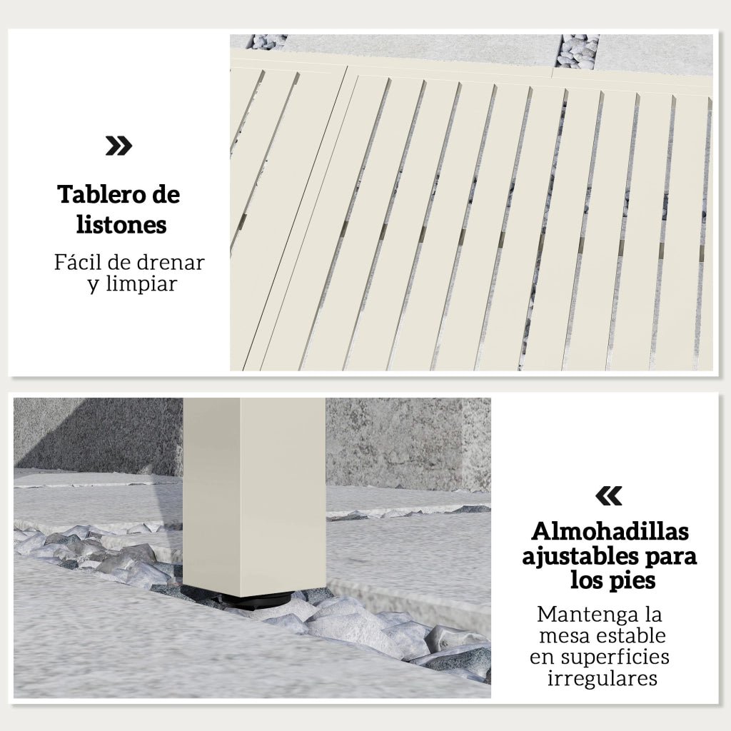 Tavolo da Giardino Allungabile ¨C Zephmum ¨C Bianco 150/225x85x75 cm