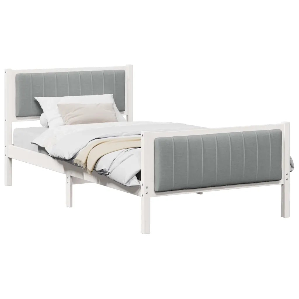 Struttura del Letto Bianco e grigio chiaro 100 x 200 cm 878493