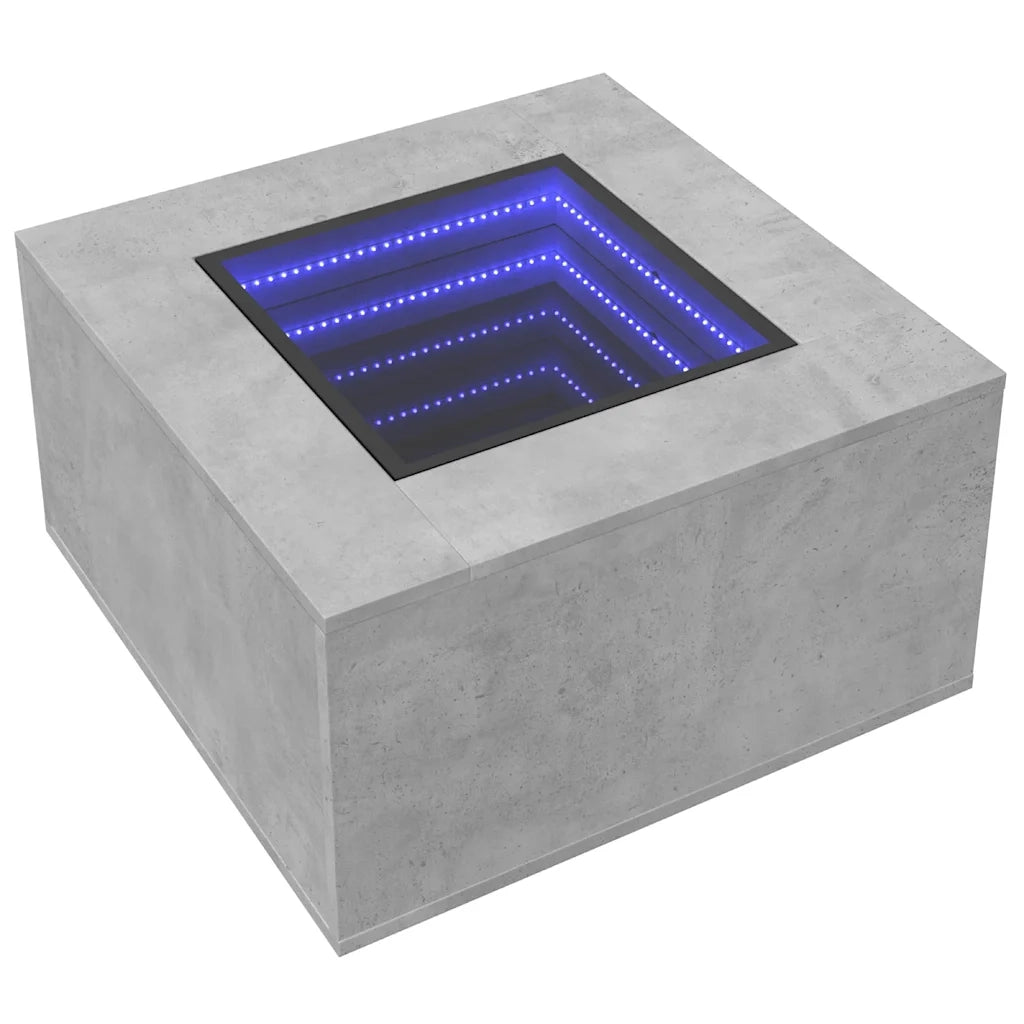 Tavolino Salotto con LED Grigio Cemento 60x60x40 cm Multistrato 847570
