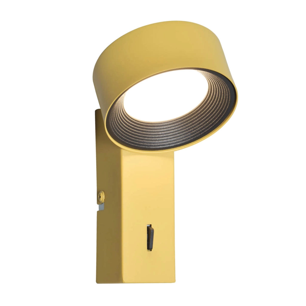 Applique moderna gialla tonda con interruttore LED 1,8W Italux