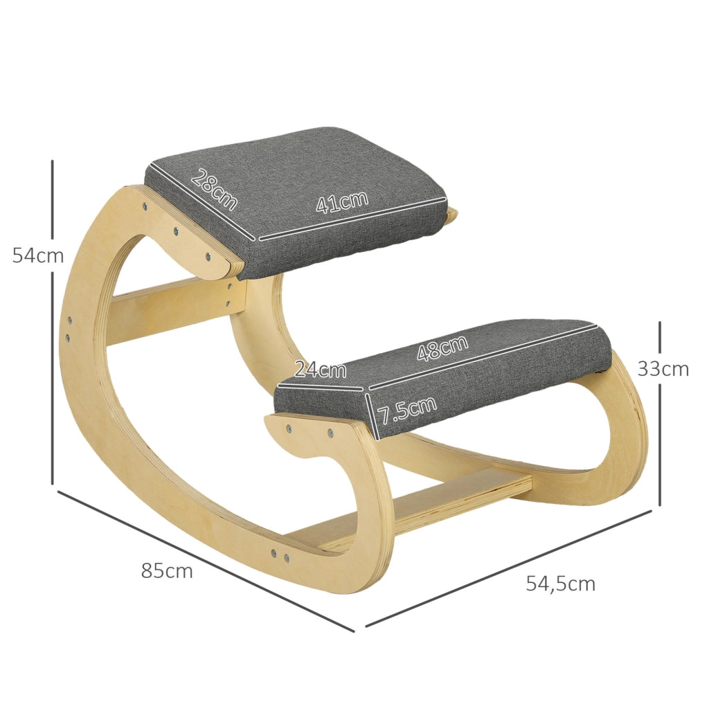 Sedia inginocchiata ergonomica oscillante grigia