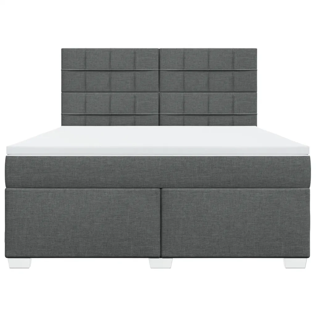 Giroletto a Molle con Materasso Grigio Scuro 180x200 cm Tessuto 3290568