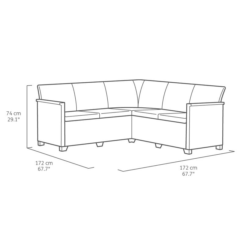 Keter SET DIVANO ANGOLARE EMMA 172X172XH74CM GRAFITE