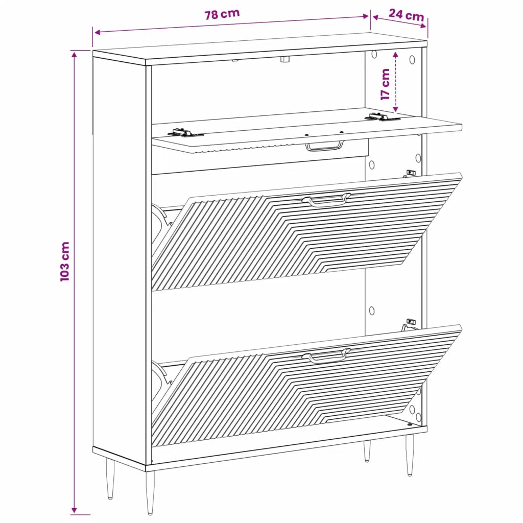 Mobile per scarpe HAARLEM 78 x 24 x 103 cm Legno ingegnerizzato 896876