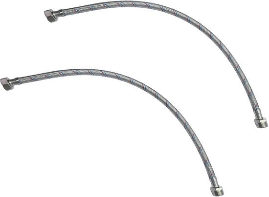 Set di connettori in acciaio inossidabile a rilascio flessibile da 500 mm - 1/2 pollice maschio/femmina - connettore per cucina/bagno - rivestimento in acciaio inossidabile - temperatura massima 90 °C - connettore aggiuntivo
