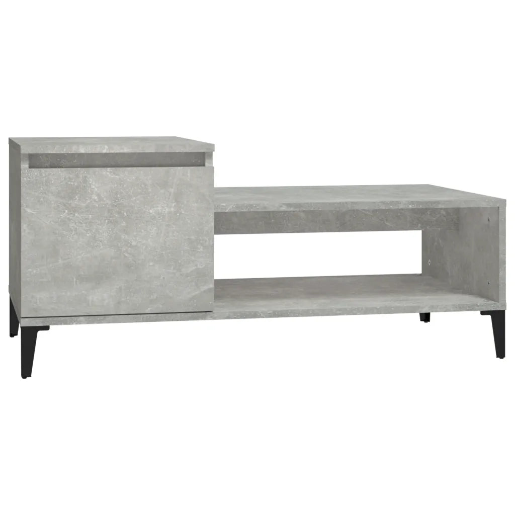 Tavolino Salotto Grigio Cemento 100x50x45 cm Legno Multistrato cod mxl 26317