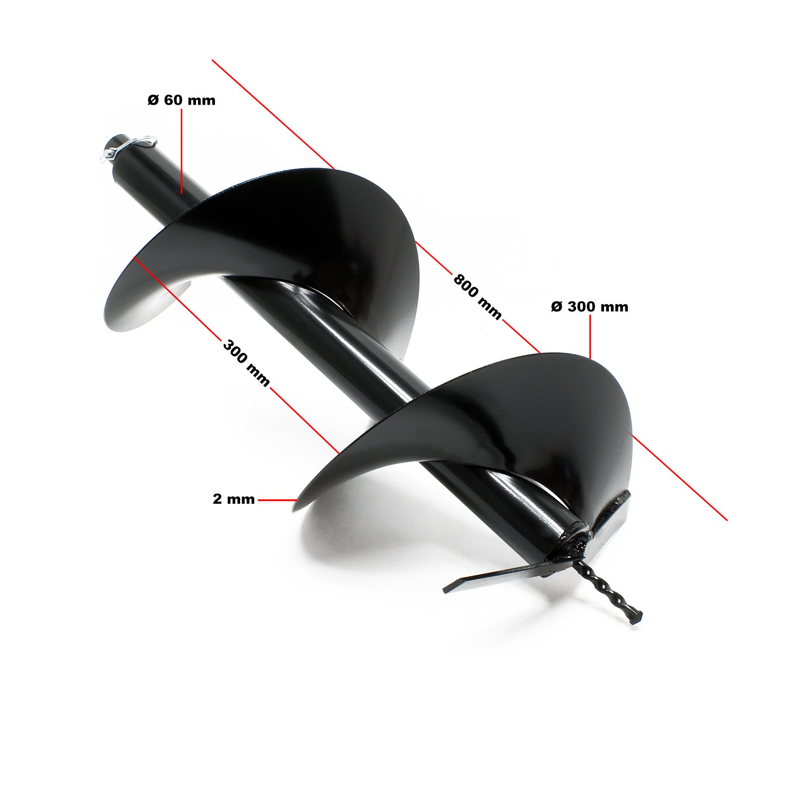 Punta elicoidale per trivella in ghisa 300mm coclea di ricambio per mototrivella