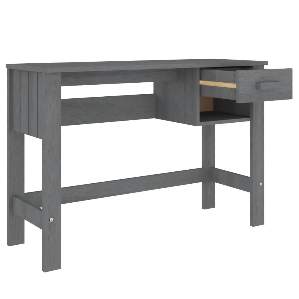 Scrivania HAMAR Grigio Scuro 110x40x75 cm in Legno di Pino 340458