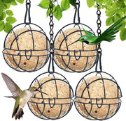 Set di 4 contenitori per semi per passeri di alta qualità in metallo dorato con coperchio scorrevole, contenitore per semi, hanger per cibo per uccelli, stazione di alimentazione e contenitore